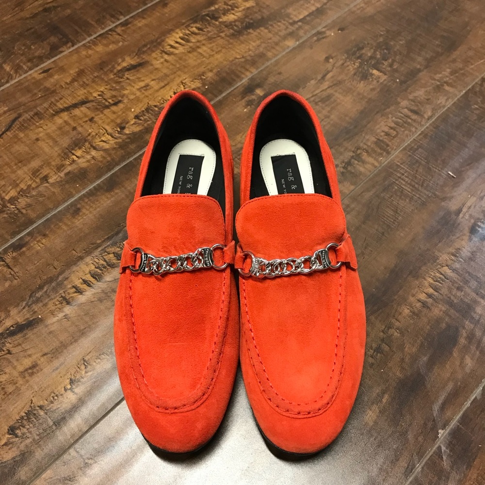 Rag & Bone Cooper Suede Red Loafer Shoes Sz 5-11 - Picture 3 of 8
